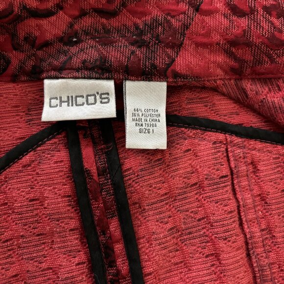CHICO's Red & Black Fall Jacket - Picture 3 of 4